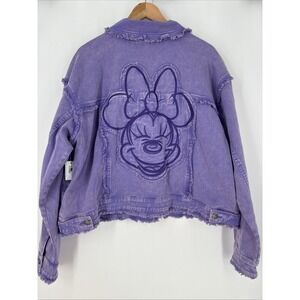 Disney Parks Minnie Mouse Purple Denim Jacket Women by Her Universe 1X New